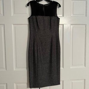Escada virgin wool blend grey/black dress, Sz 38